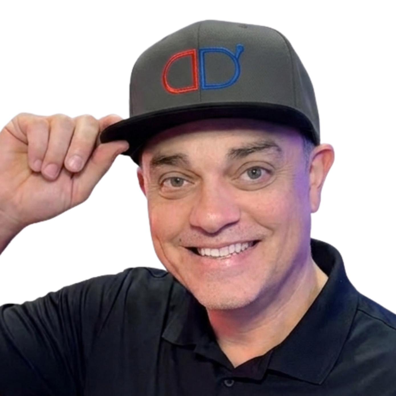 DD Red Blue Logo Snapback Hat GREY