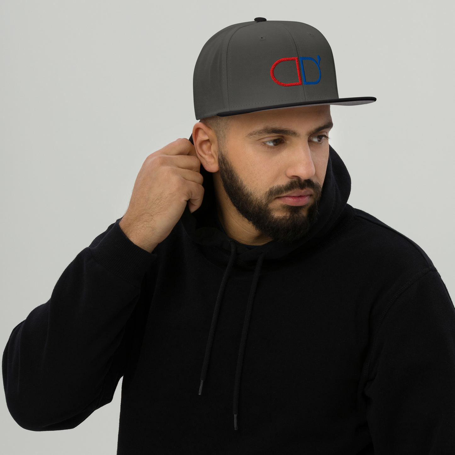 DD Red Blue Logo Snapback Hat GREY