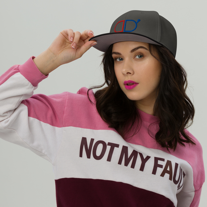 DD Red Blue Logo Snapback Hat GREY