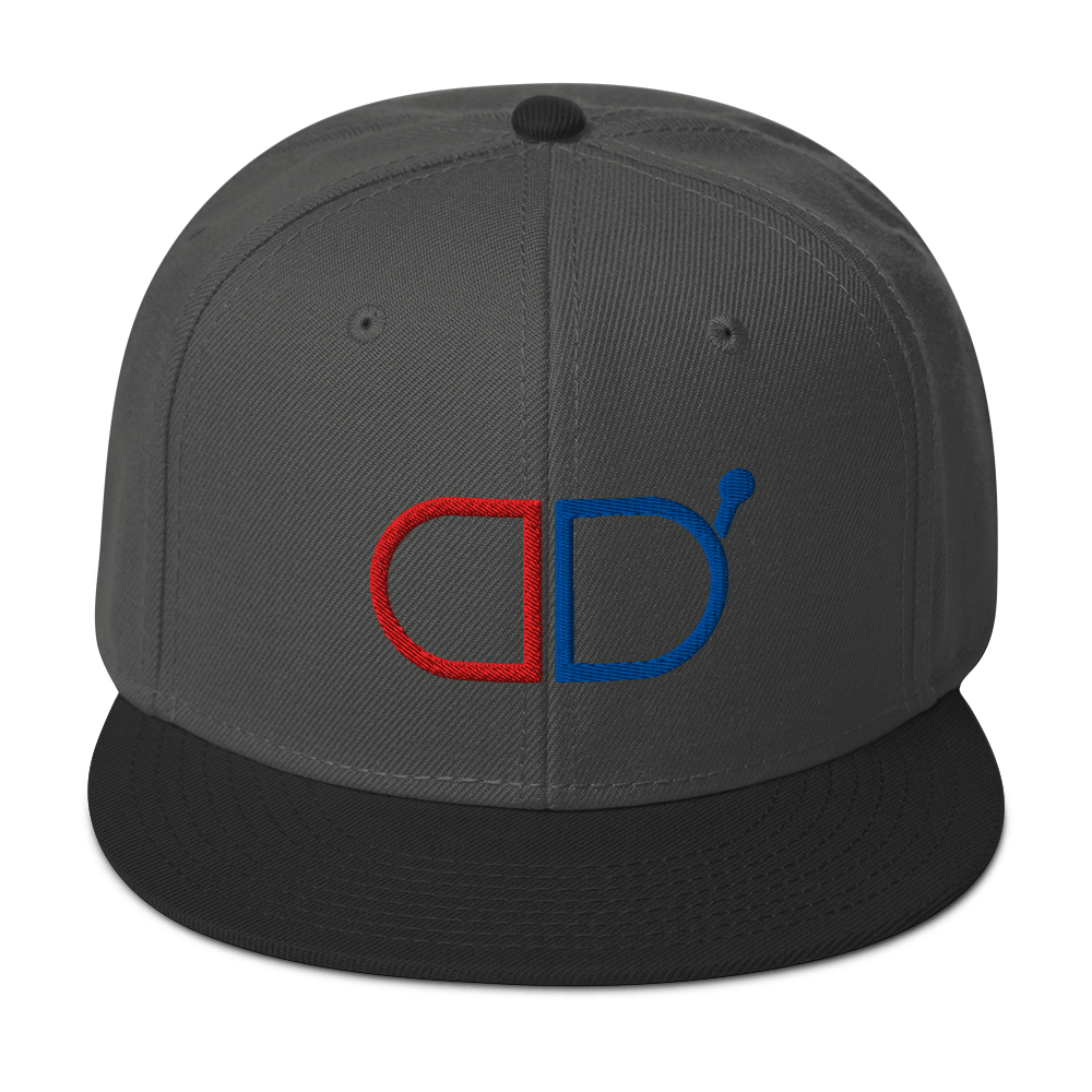 DD Red Blue Logo Snapback Hat GREY