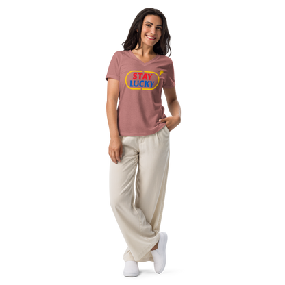 Women’s V-neck Stay Lucky Tee