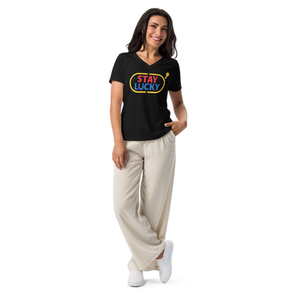 Women’s V-neck Stay Lucky Tee