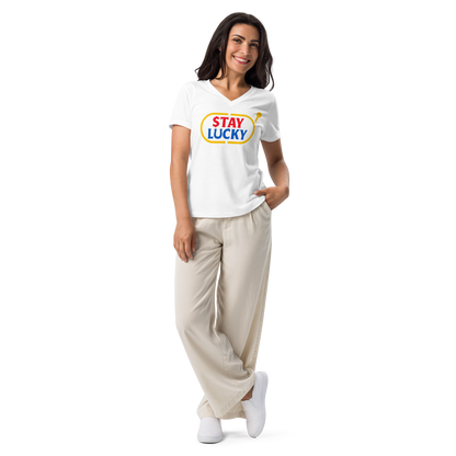 Women’s V-neck Stay Lucky Tee