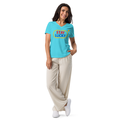 Women’s V-neck Stay Lucky Tee